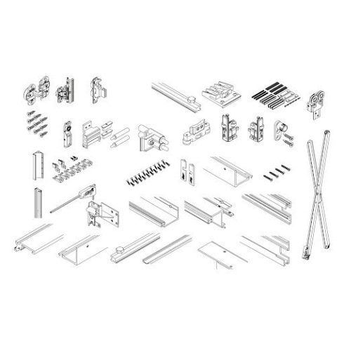 Hawa Folding Concepta 25, H 1851-2600 mm, készlet bal ajtókhoz, fekete eloxált