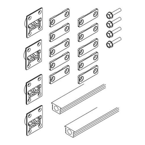 Hawa ajtómerevítő, H 2040-2600 mm, fekete eloxált, készlet 1 ajtóhoz